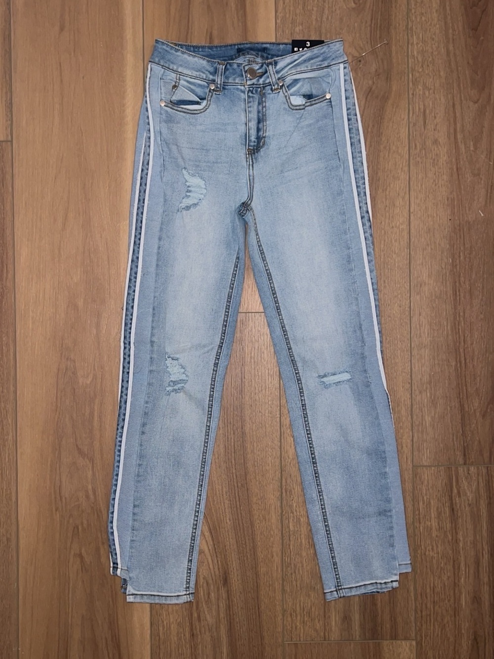 Fashion Nova - Light Wash Side-Stripe Women's Jeans